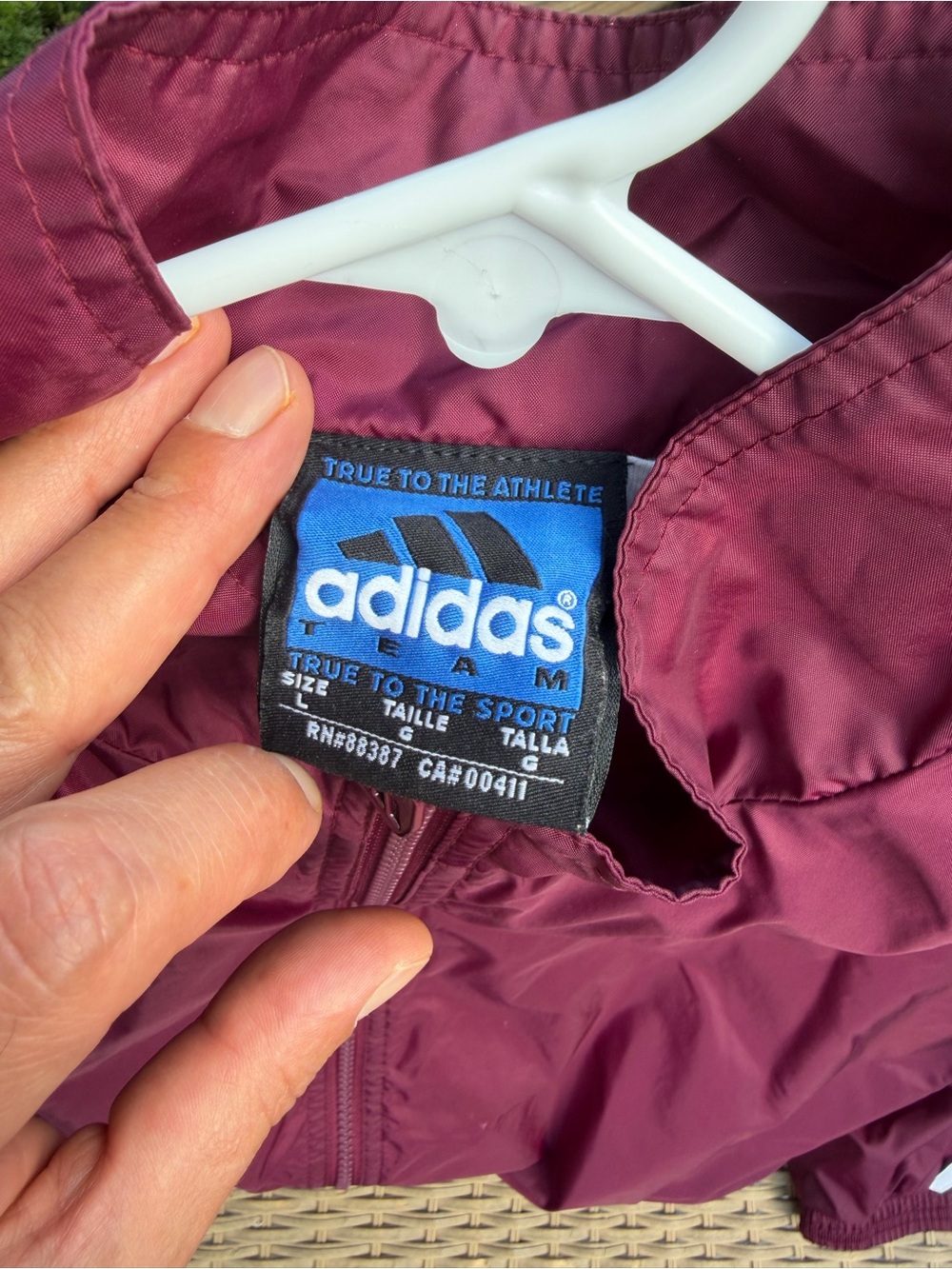 Adidas Burgundy Track Jacket size L - Picture 3 of 7